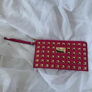 Hot pink and gold Michael Kors wristlet wallet